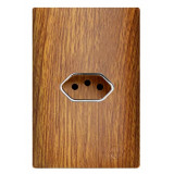 Conjunto Tomada 10A Horizontal 4x2  - Novara Cumaru Cromado